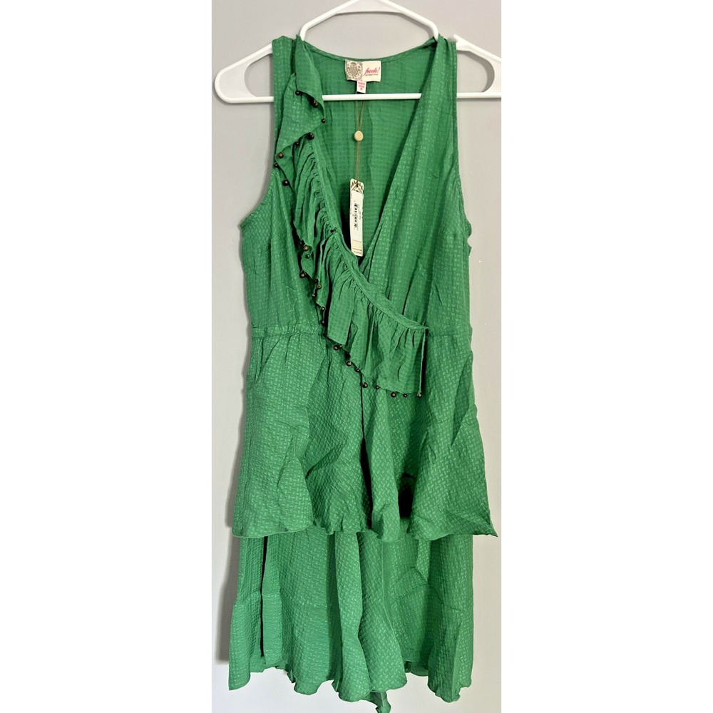 Frock Tracy Reese Dress Women M Wendy Ruffle Sleeveless Layered Kelly Green NWT